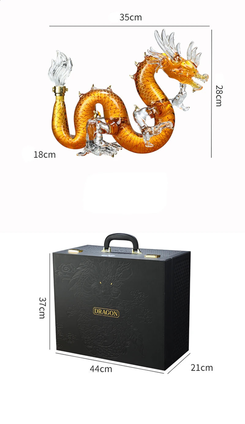 Dragon shaped Chinese Zodiac Whiskey Decanter Glass Alcohol Bottle for Scottish Bourbon Mens Gift 1000ML 240726