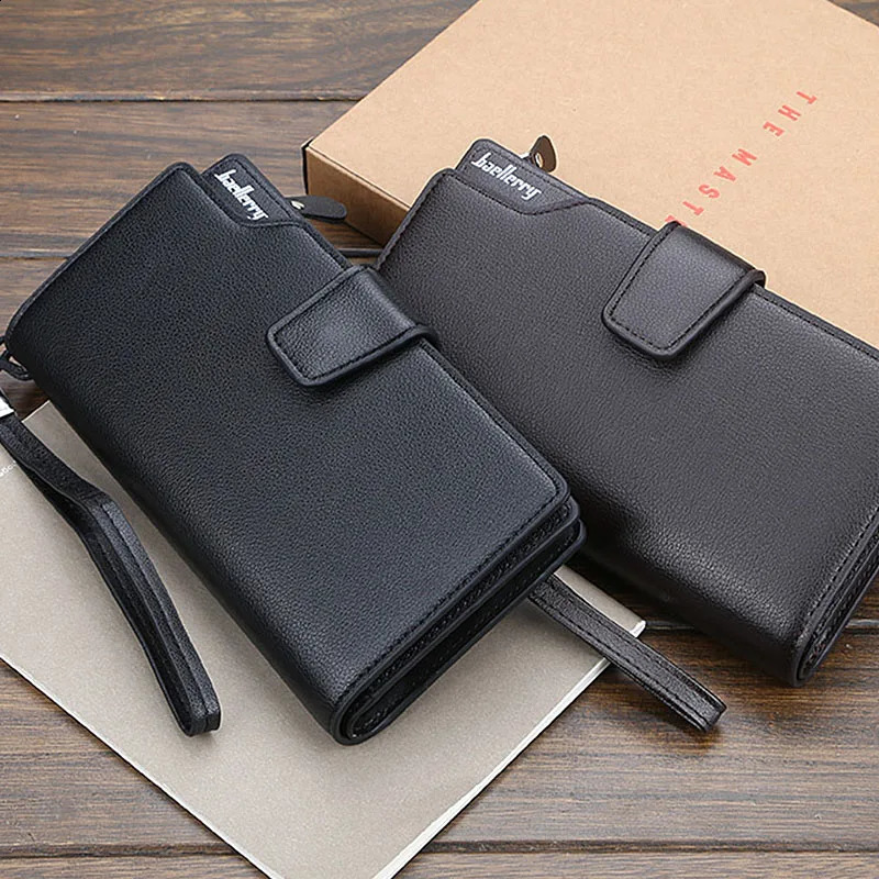 Baellerry Men Wallets Long Style High Quality Card Holder Male Purse Zipper Large Capacity PU Leather Wallet For 240727