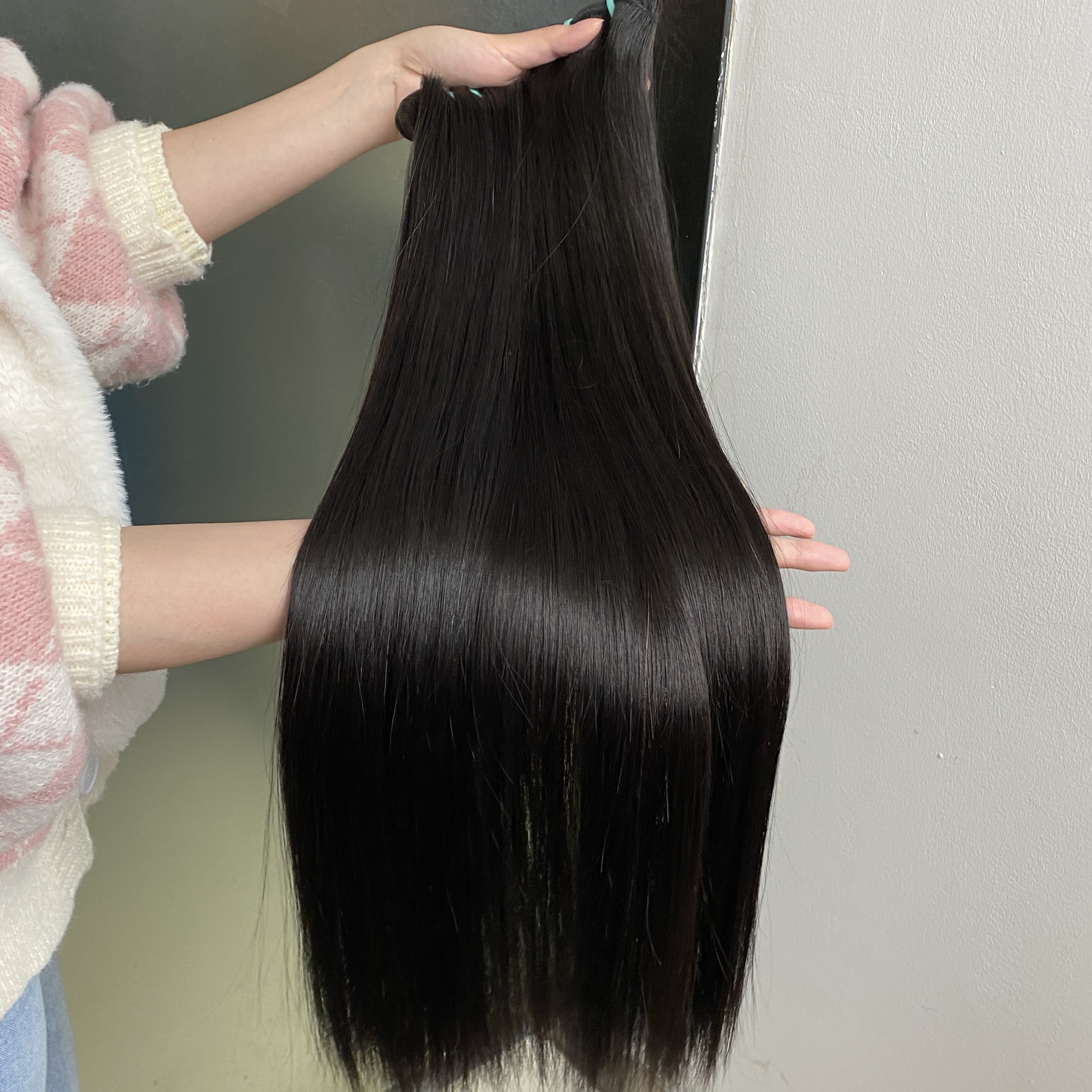 Vietnamese Super Double Drawn Bone Straight Hair 3 Bundles Extensions Brazilian Virgin Raw Cuticle Aligned 100% Human Hair Weave