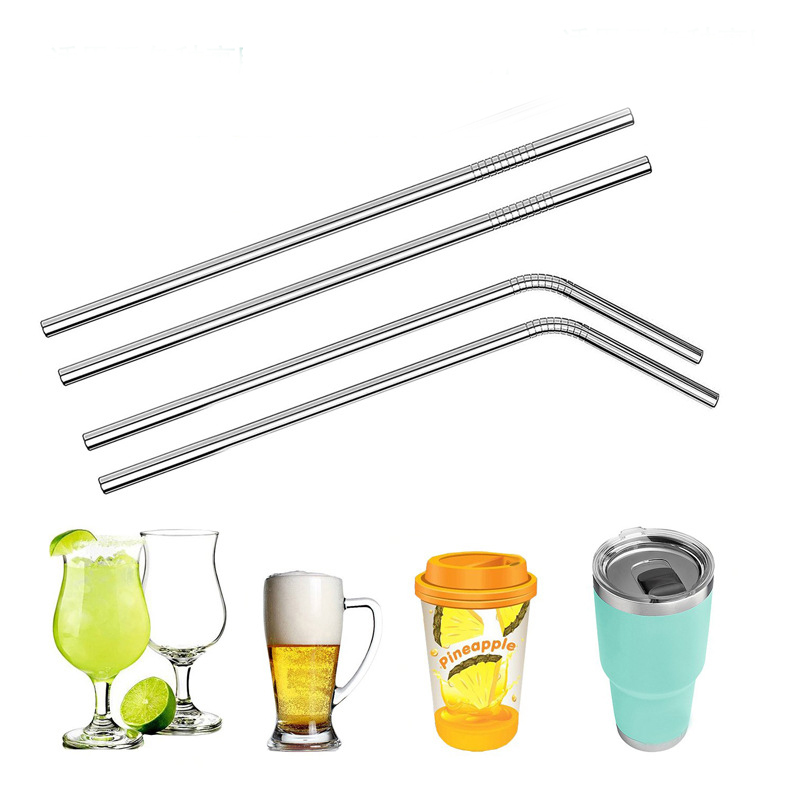 500pcs Stainless Steel Straw Steel Drinking Straws 8.5" 10g Reusable ECO Metal Drinking Straw Bar Drinks Party Stag
