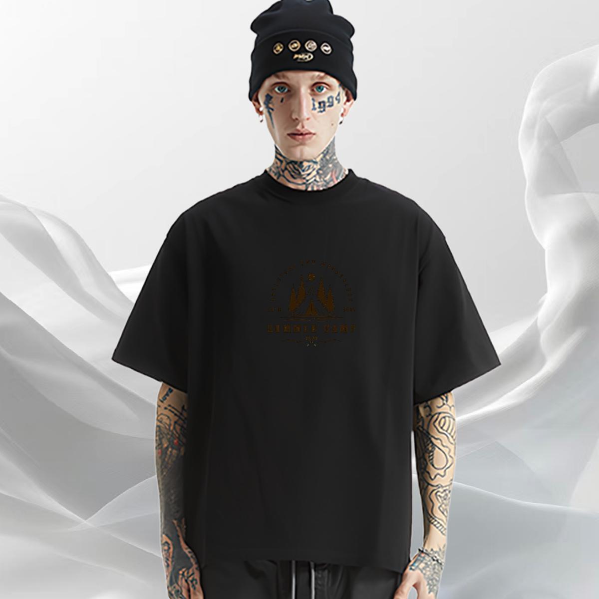 2024 Designer Man T Shirts mountains Tees 230g Cotton Daily Outfit Classic Custom Printed O-Neck Short Sleeve Tshirt for Man Woman