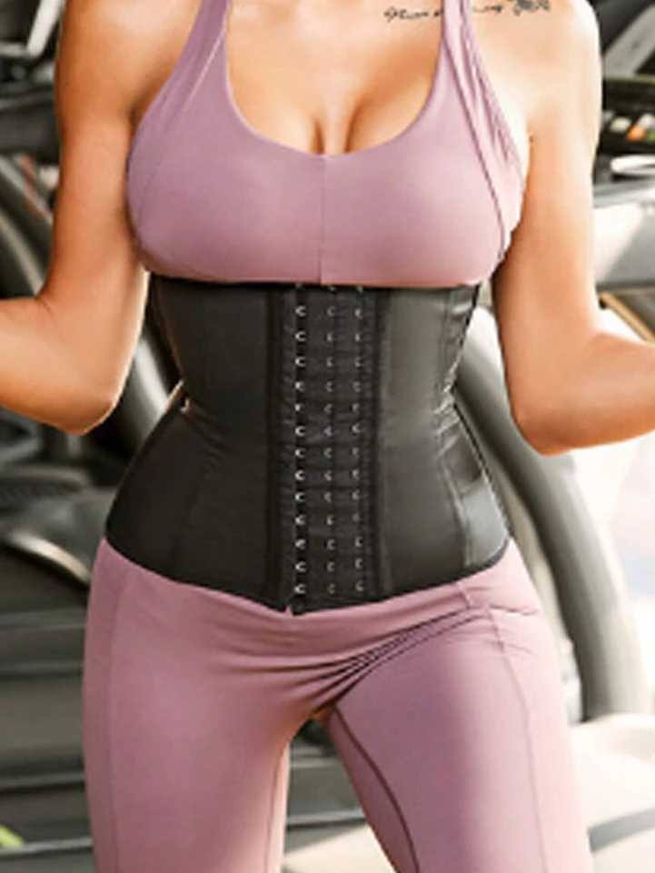 Short 9-bone waist trainer for women latex body shaper abdominal fitness equipment slimming belt compression belt waist sealL240727