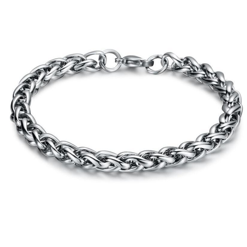 Stainless Steel Cuban Chain Bracelet for Men Women Top Quality Titanium Steel Link Hand Chain Jewelry Bracelets 4mm 5mm 6mm 8mm