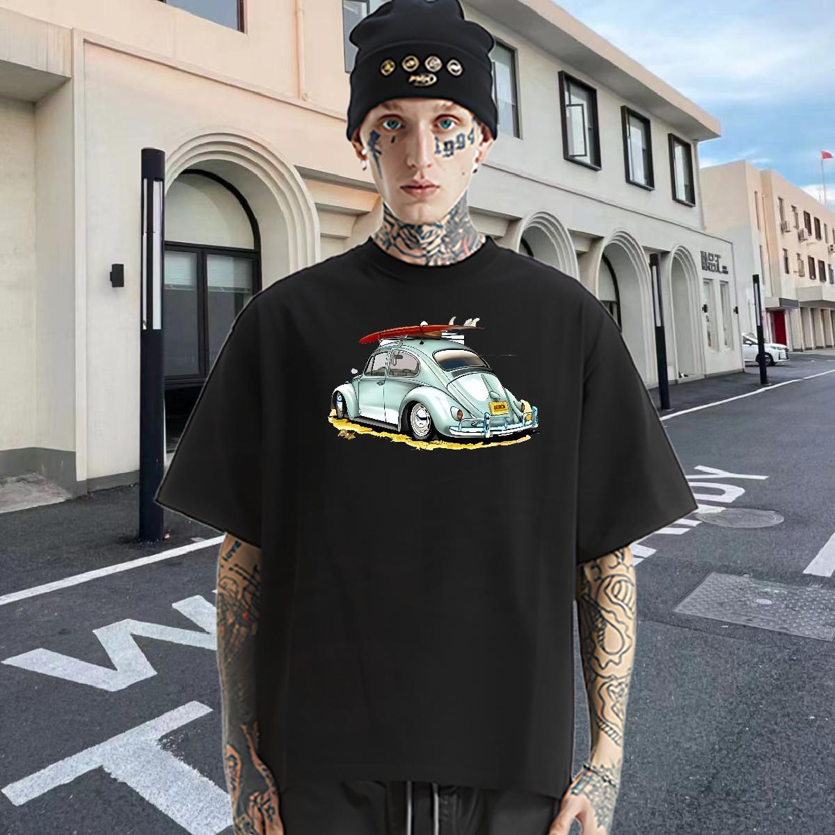 New Arrival T-Shirts for Men car Tops Shirt 230g Cotton Home Outdoor High Quality Skull Short Sleeve Soft Men Tees
