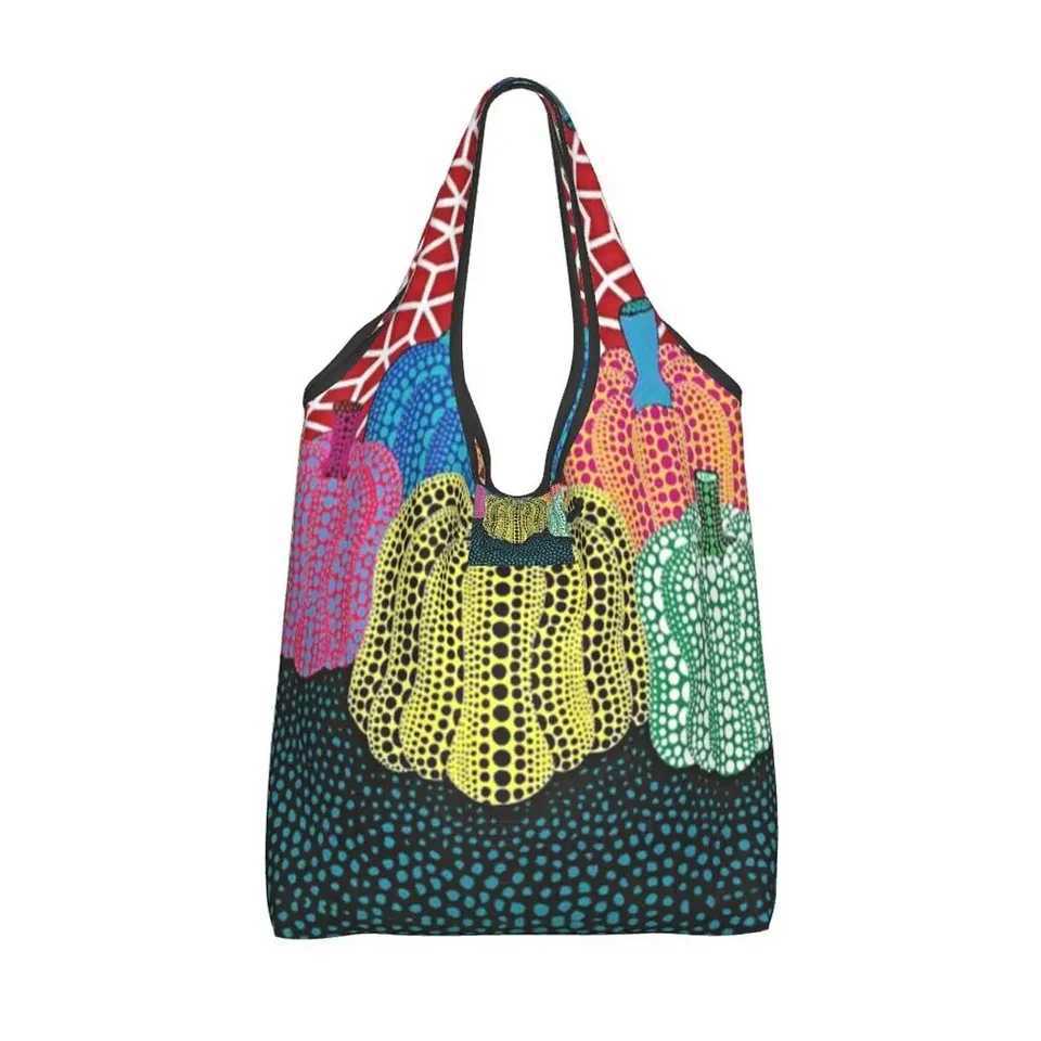 Résumé Peinture Yayoi Kusama Grocherie Sag de mode Fashion Shopper Apouvoir sac fourre-tout grande capacité portable HandbagxJ240727