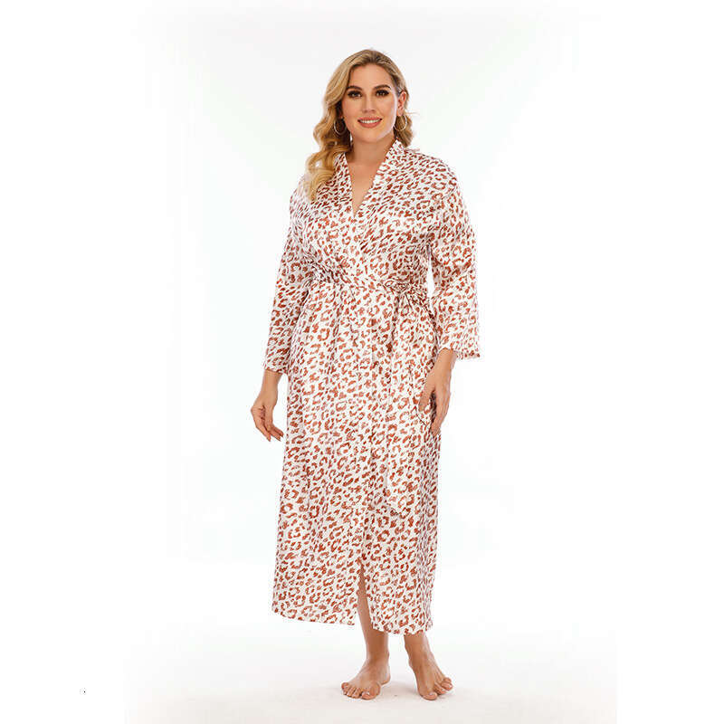 Large size Japanese style pajamas simulated silk chubby mm long sleeved womens home clothes can be worn externally for 200 pounds