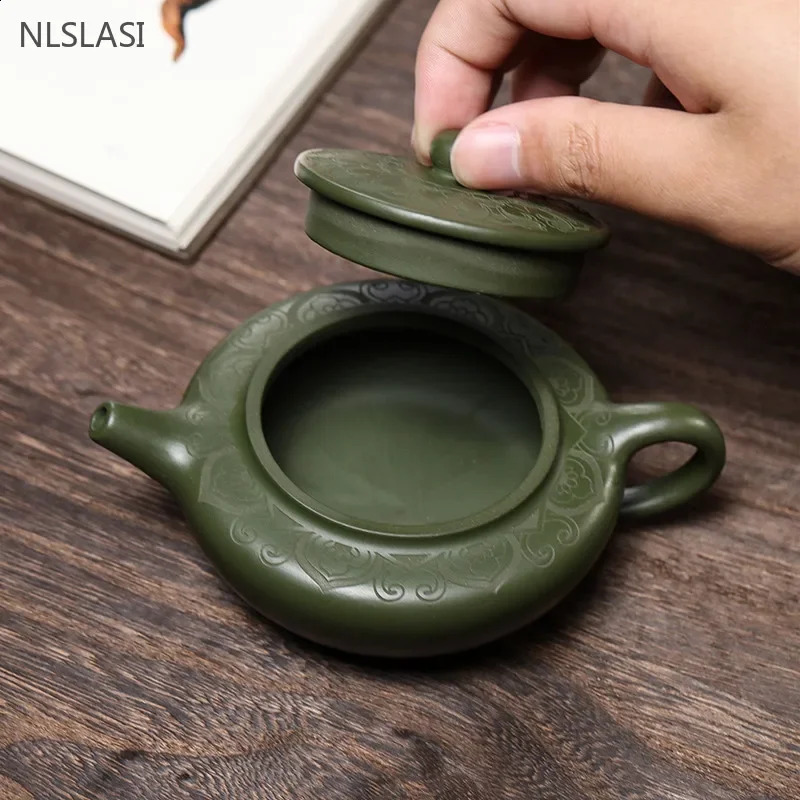 170ml Antique Yixing Purple Clay Teapot Raw Ore Green Mud Filter Tea Infuser Handmade Beauty Tea Pot Chinese Zisha Teaware 240726