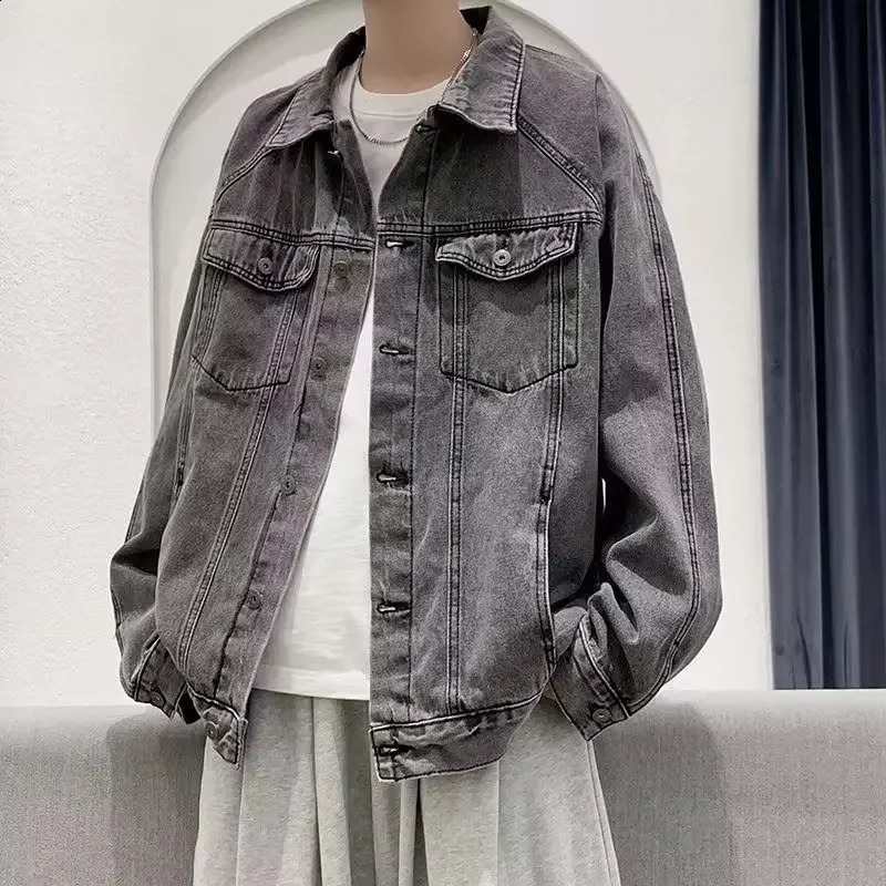 Mens denim jacket spring and summer casual work mens clothing w240824