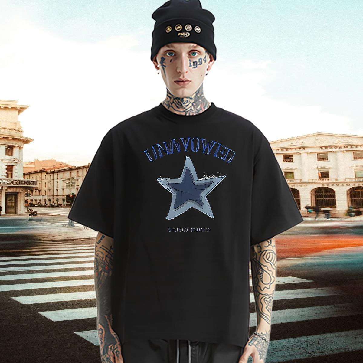 2024 Man T Shirts letter Wear 230g Cotton Outdoor Cool Design Oversized 3XL 4XL Short Sleeve O-Neck Men Tees