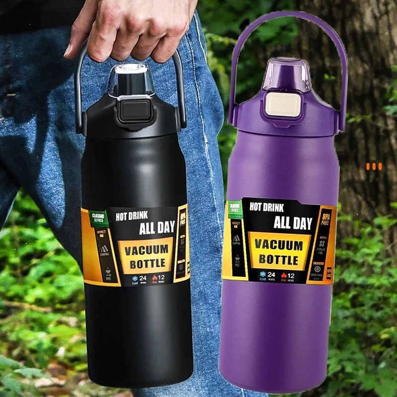 1500ML Stainless Steel Thermo Bottle Portable Thermos Large Capacity Water Tumbler Thermoses Outdoor Vacuum Flasks 240727