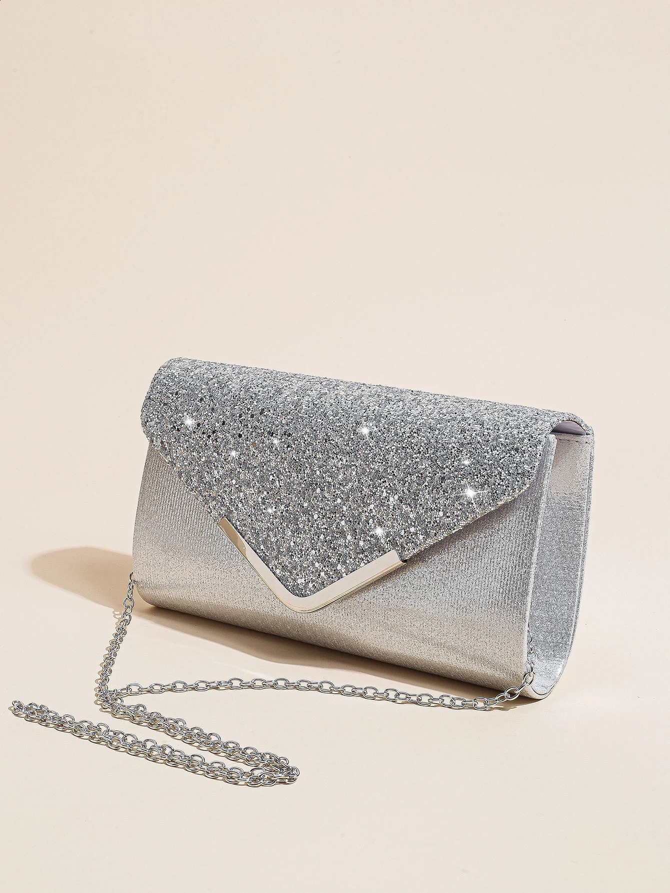 Womens evening envelope handbag promotion sequin clutch wallet shoulder chain cross body bag 240726