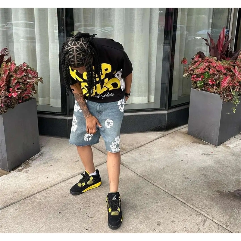 Harajuku high street gothic streetwear y2k top oversized short letter print graphic t shirts korean shirt men clothing 240726