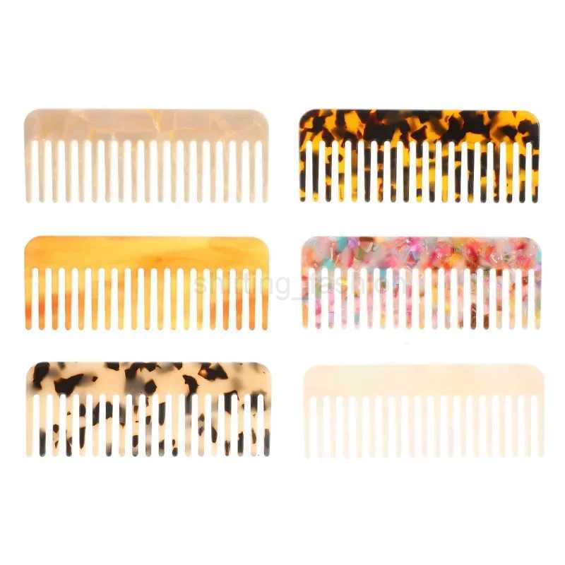Wide Teeth Acetate Hair Combs Anti-static Massage Hair Brush Hairdressing Colorful Hairdress Salon Styling Traveling AccessoriesCL240727