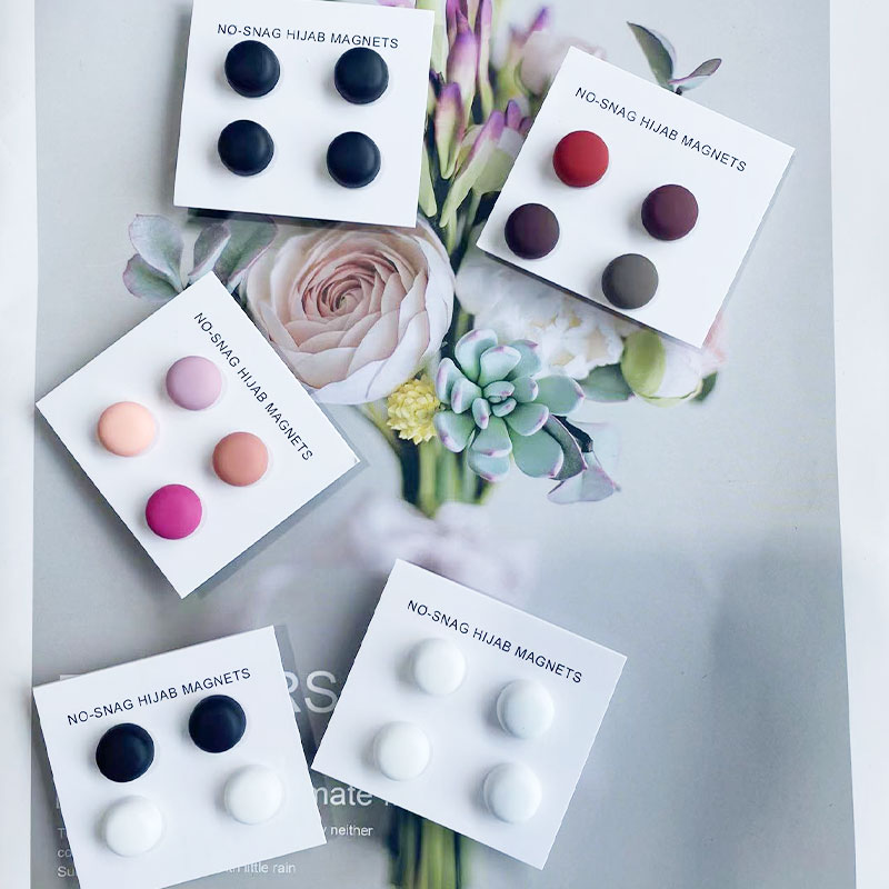 Colorful circular magnetic button scarf collar clip magnetic suction button brooch scarf shawl 1 piece/4 pairs