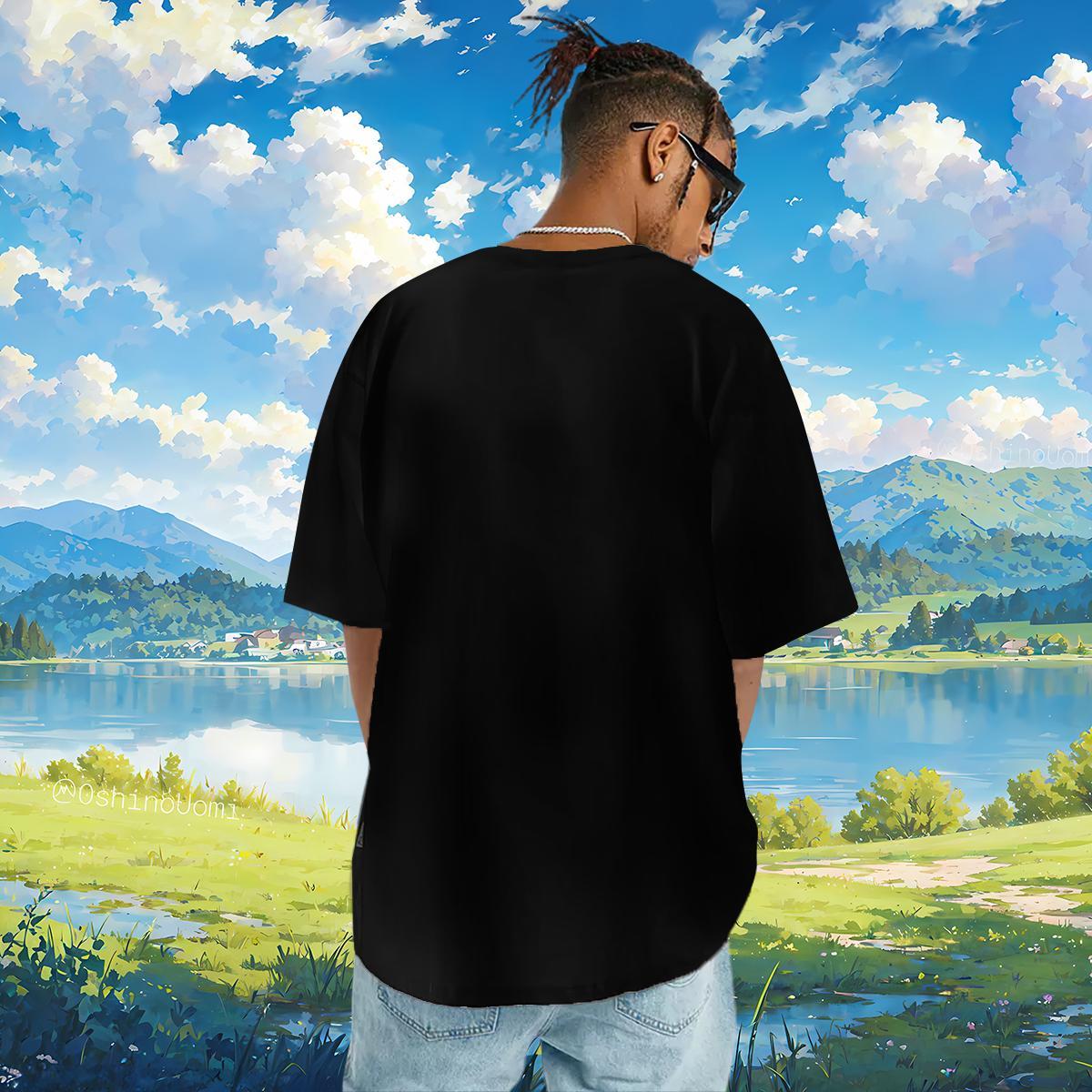 Wholesale Men Clothes T-Shirt letter 100% Cotton 230g Street Breathable T Shirts Men Cartoon Printing L-4XL Brand Tees