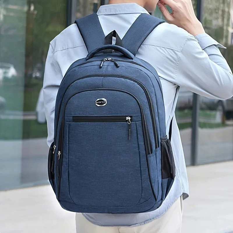Large Capacity Backpack Mens And Womens Student Computer BagMulti Pocket Waterproof Wearresistant Commuting BackpackChr y240919