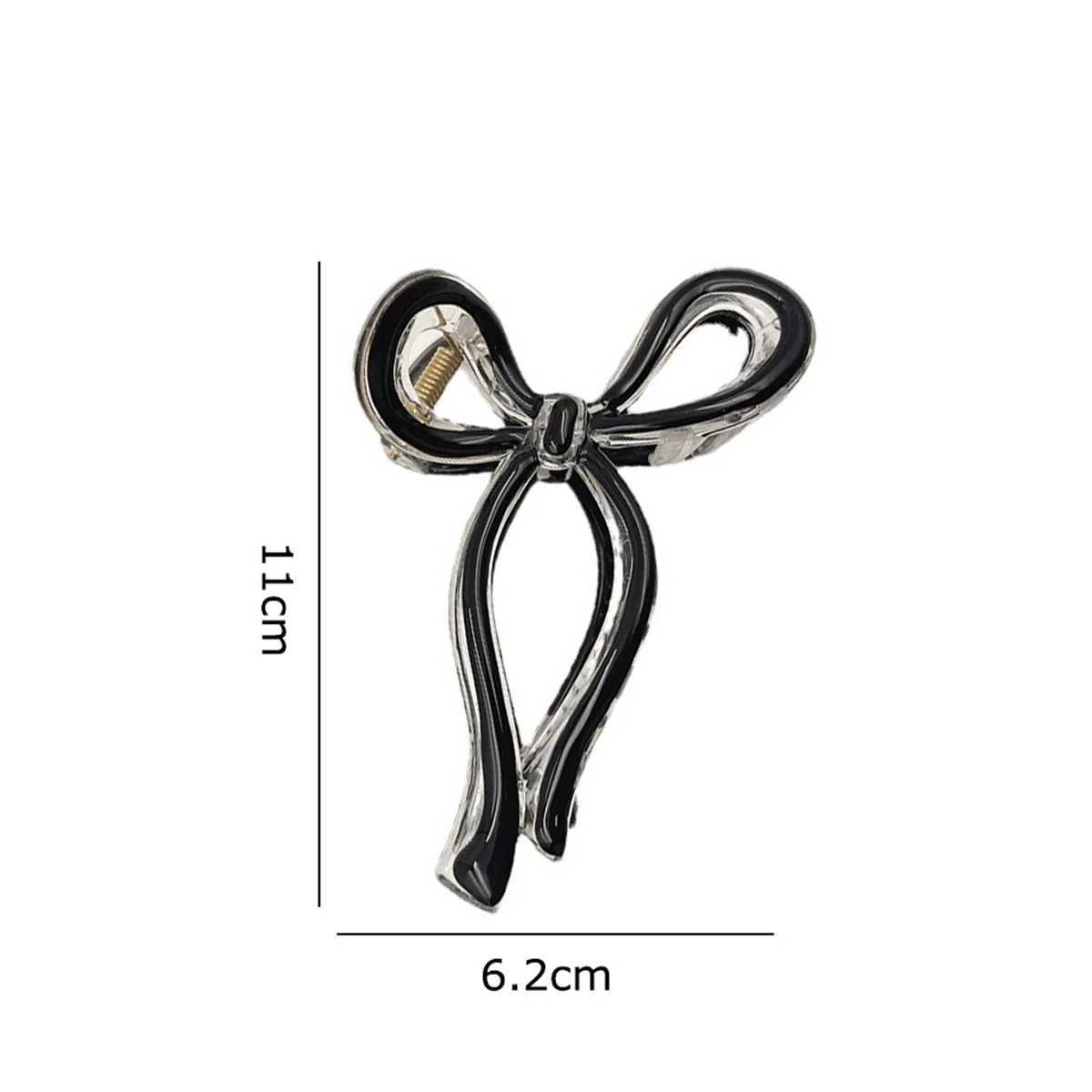 Bow Hair Claw Large Size Plastic Oil Dripping Transparent Color Hair Clip Shark Clips Girls Women Hair AccessoriesL240727