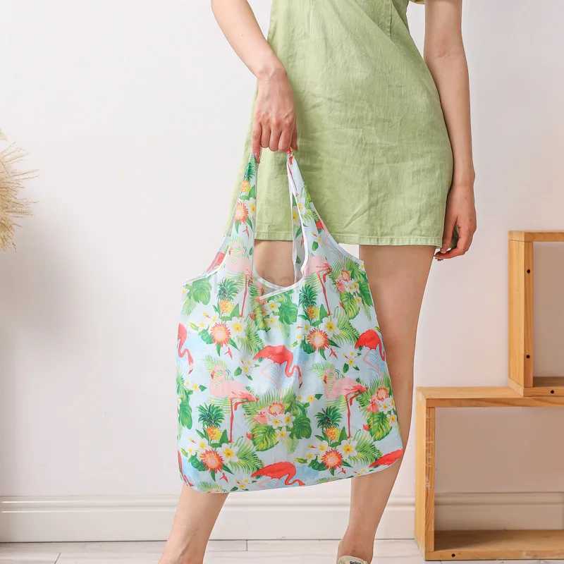 Foldable Shopping Bag Large Food Handbags For Grocery Reusable Eco Bags Beach Toy Stock Bag Storage Bags Women Shoulder ToteXJ240727