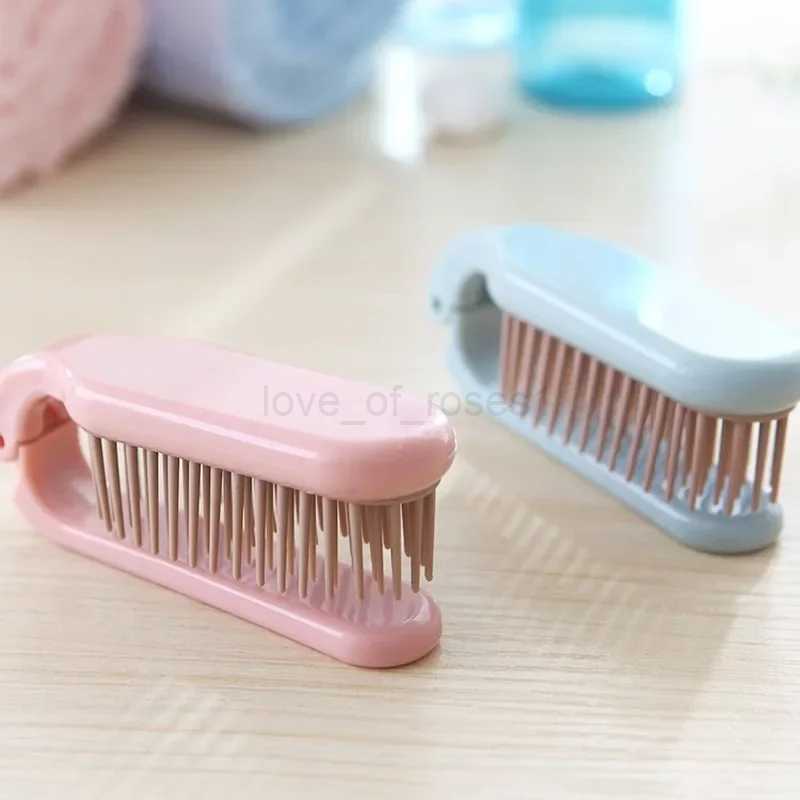 Foldable Hair Comb Soft Detangling Hairbrush Anti Static Head Massager Portable Traveling Hair Brush Hair Styling AccessoriesM240727