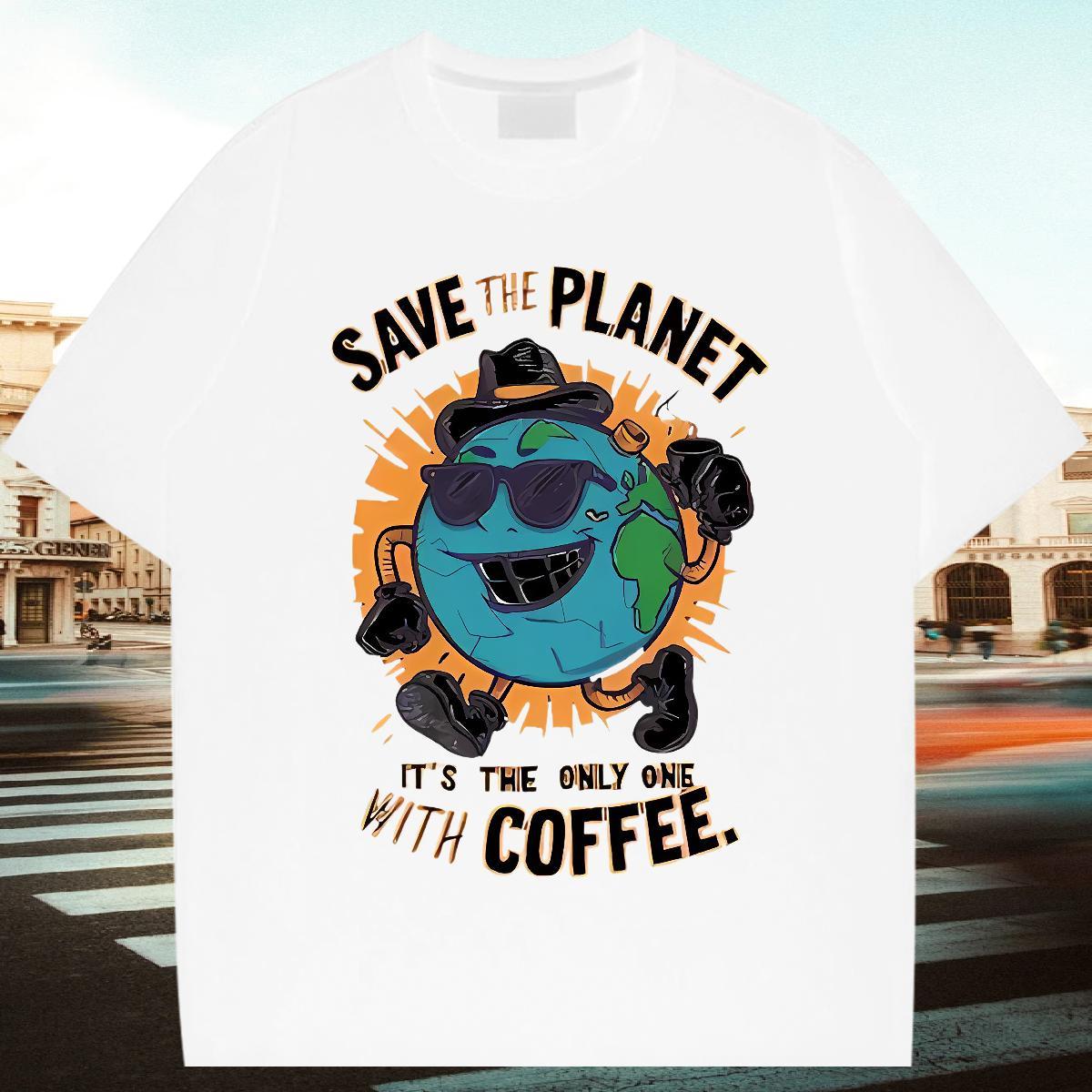 New Designer T shirt the earth Wear 230g Cotton Anime Printing Street Cool Design Skull O Neck Short Sleeves Men Tops Tees