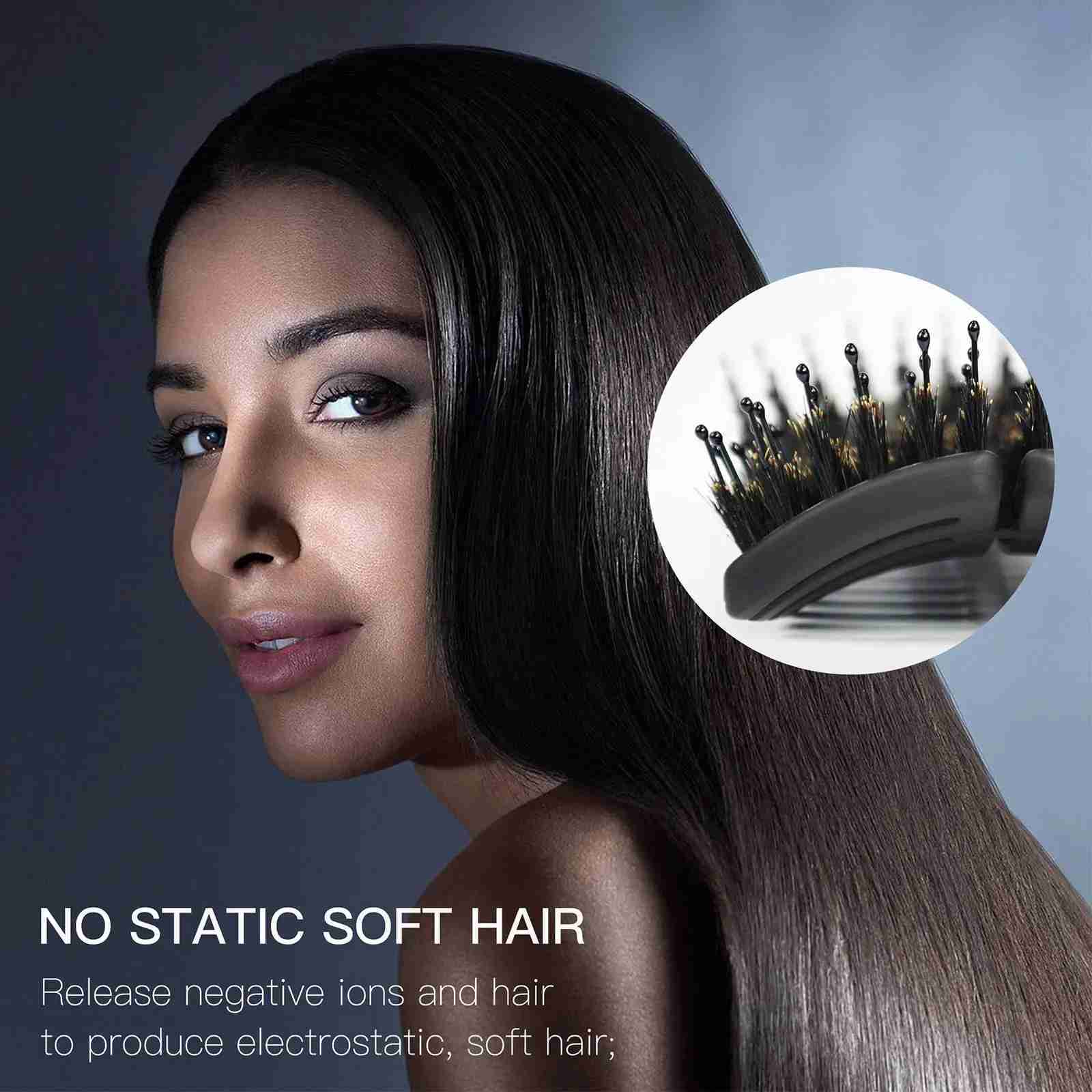 Qipooh Curved Vented Hair Brush Scalp Massage Comb Women Wet Curly Detangle Hair Brush for Salon Hairdressing Styling ToolsM240727