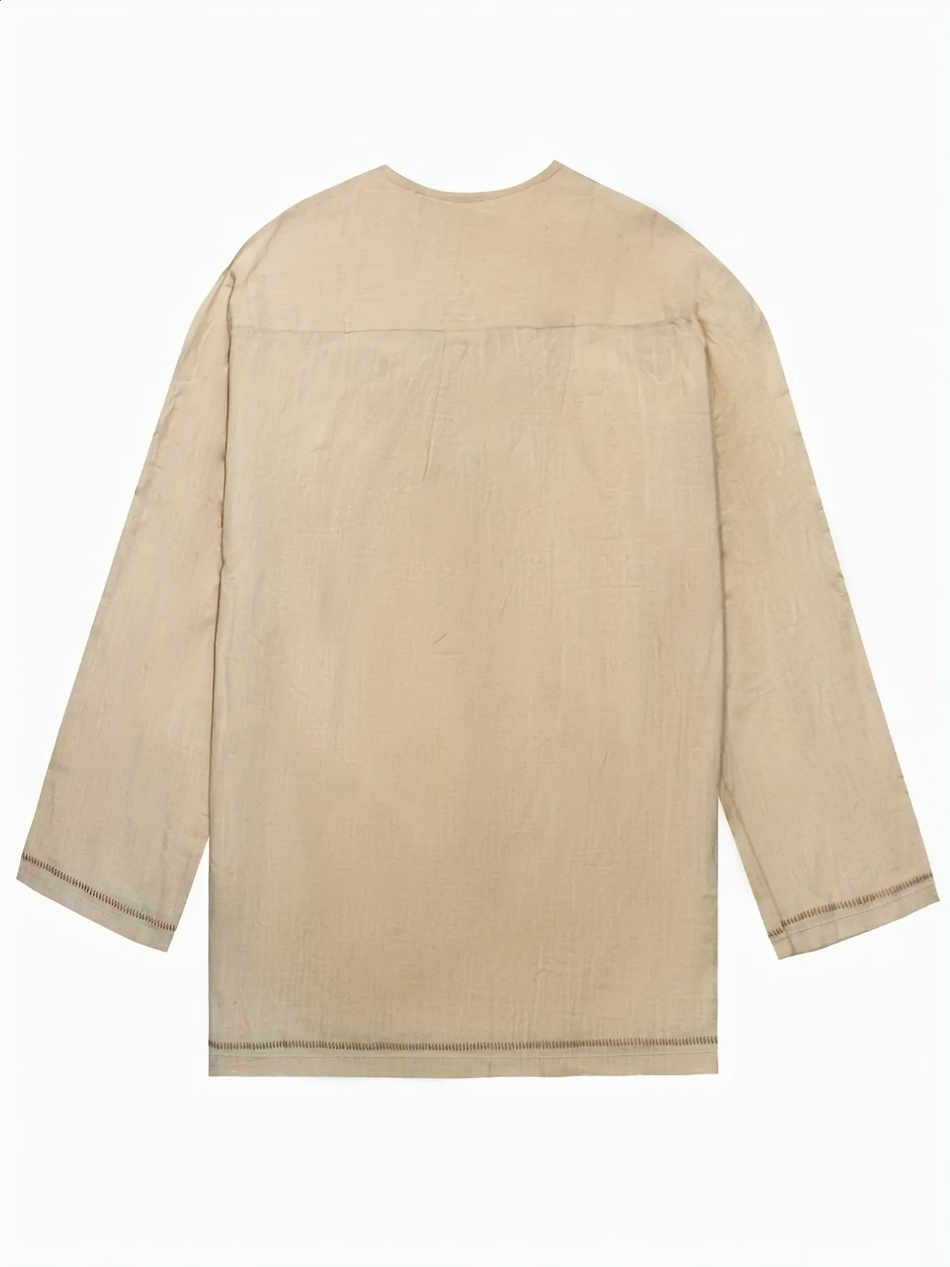 Knight style mens ancient Viking linen shirt medieval roleplaying clothing long sleeved embroidered retro Tshirt 240808