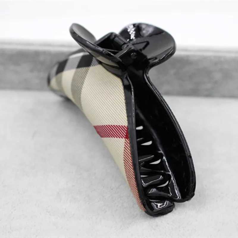 Retro Fashion Grid Plaid Hair Claw Hair Accessories Classic Bow Stripe Houndstooth Hair Claw Clips For Women Headwear HairpinsL240727