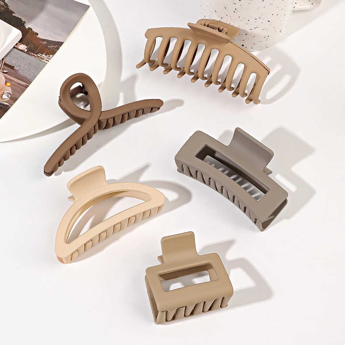 5 Pcs Mixed Colors And Shapes Big Hair Claw Clips for Women Girls Thin Thick Curly Hair Strong Hold Jaw Clips.Lo240727
