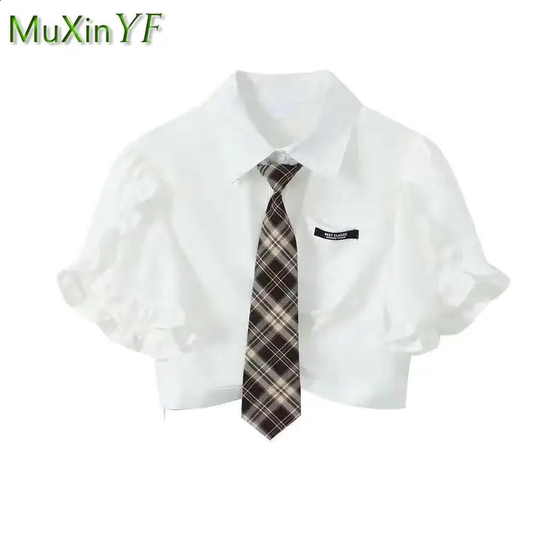 Womens Summer Dress Suit Fashion Short Sleeve Blouse Sling Skirt Two Piece Korean Elegant Girl Shirt Matching Set 240727