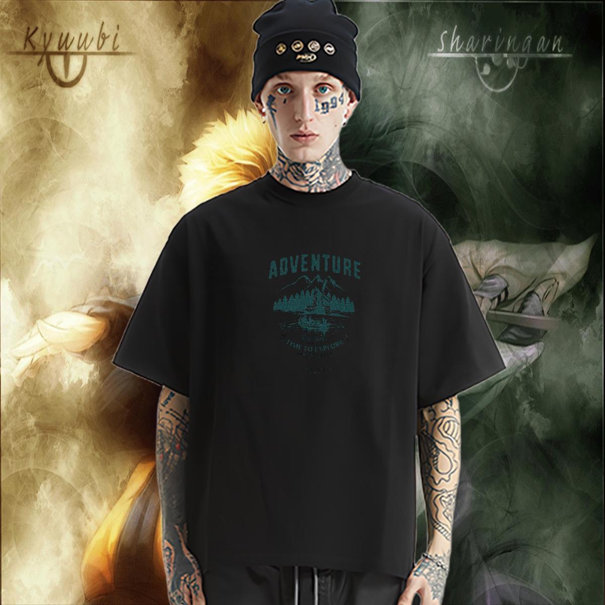 Fashion Designer Men T Shirts mountains Tees 230g Cotton Casual Daily Wear Soft Black White Breathable Short Sleeve Couples T Shirts
