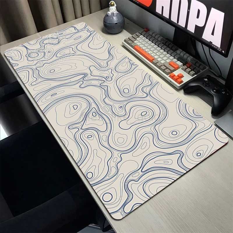 Topographic Map Art Mouse Pad Gamer Mousepad Pc Gaming Accesorios Desk Mat Computer Keyboard Deskmat Locking Edge Soft Mause PedM240727
