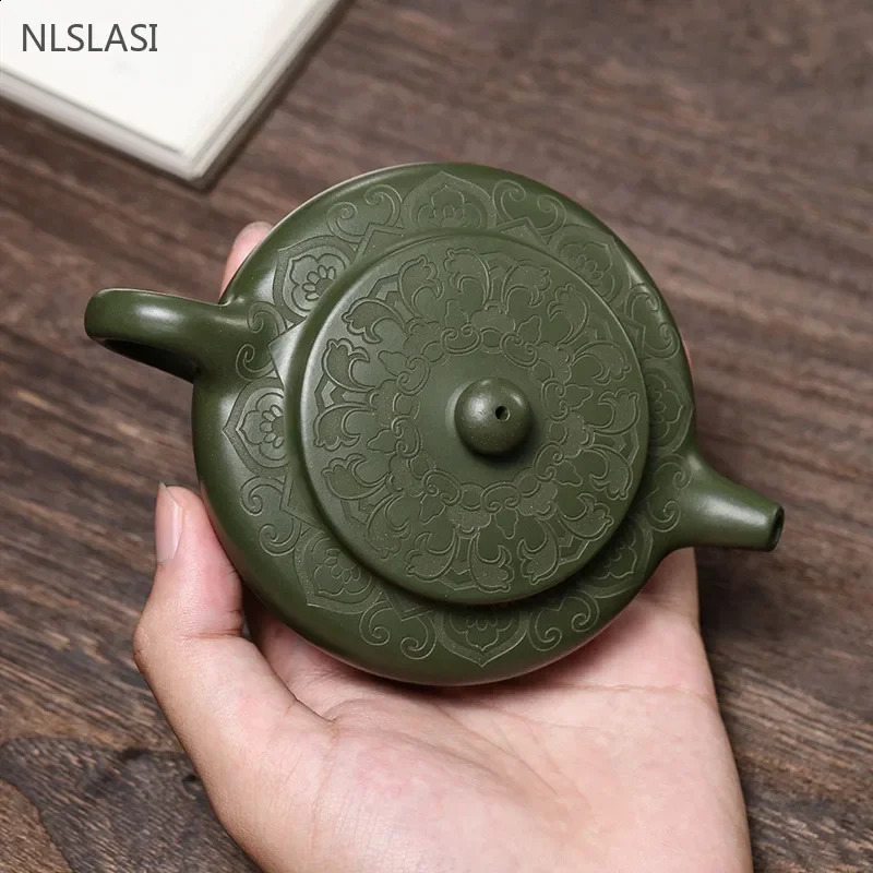 170ml Antique Yixing Purple Clay Teapot Raw Ore Green Mud Filter Tea Infuser Handmade Beauty Tea Pot Chinese Zisha Teaware 240726
