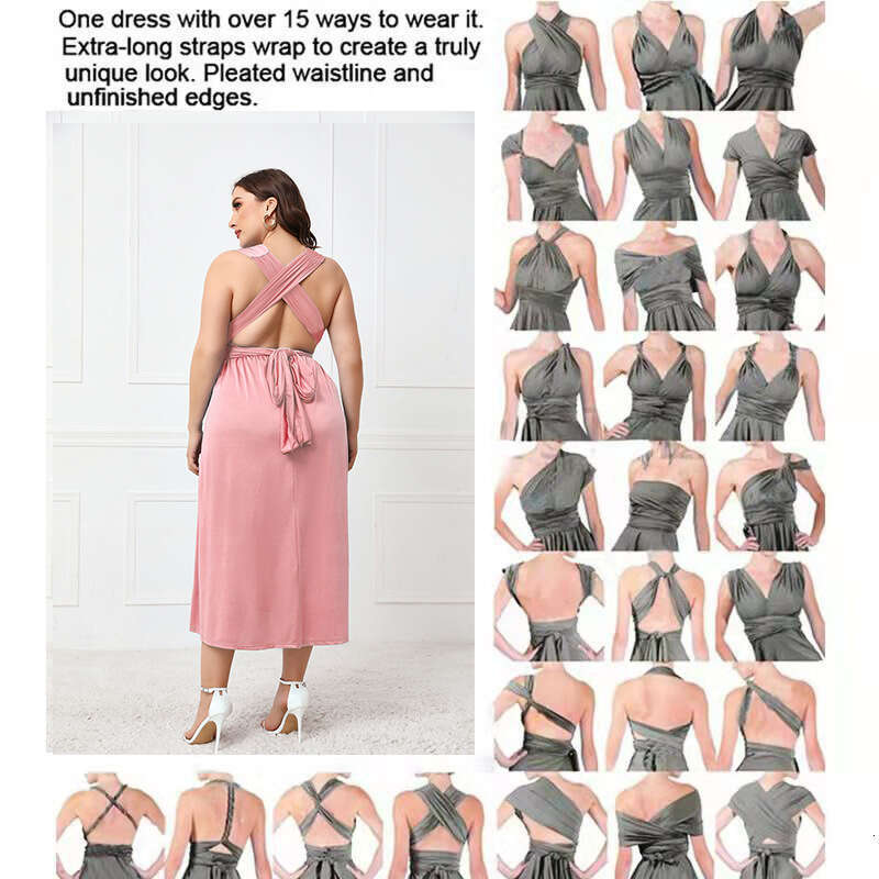 Versatile Multi Dressing Long Skirt Sexy Backless Dress Summer Tie Cross V-neck Mid Length Skirt Floral Dress Self-cultivation Sexy Oversize Dress