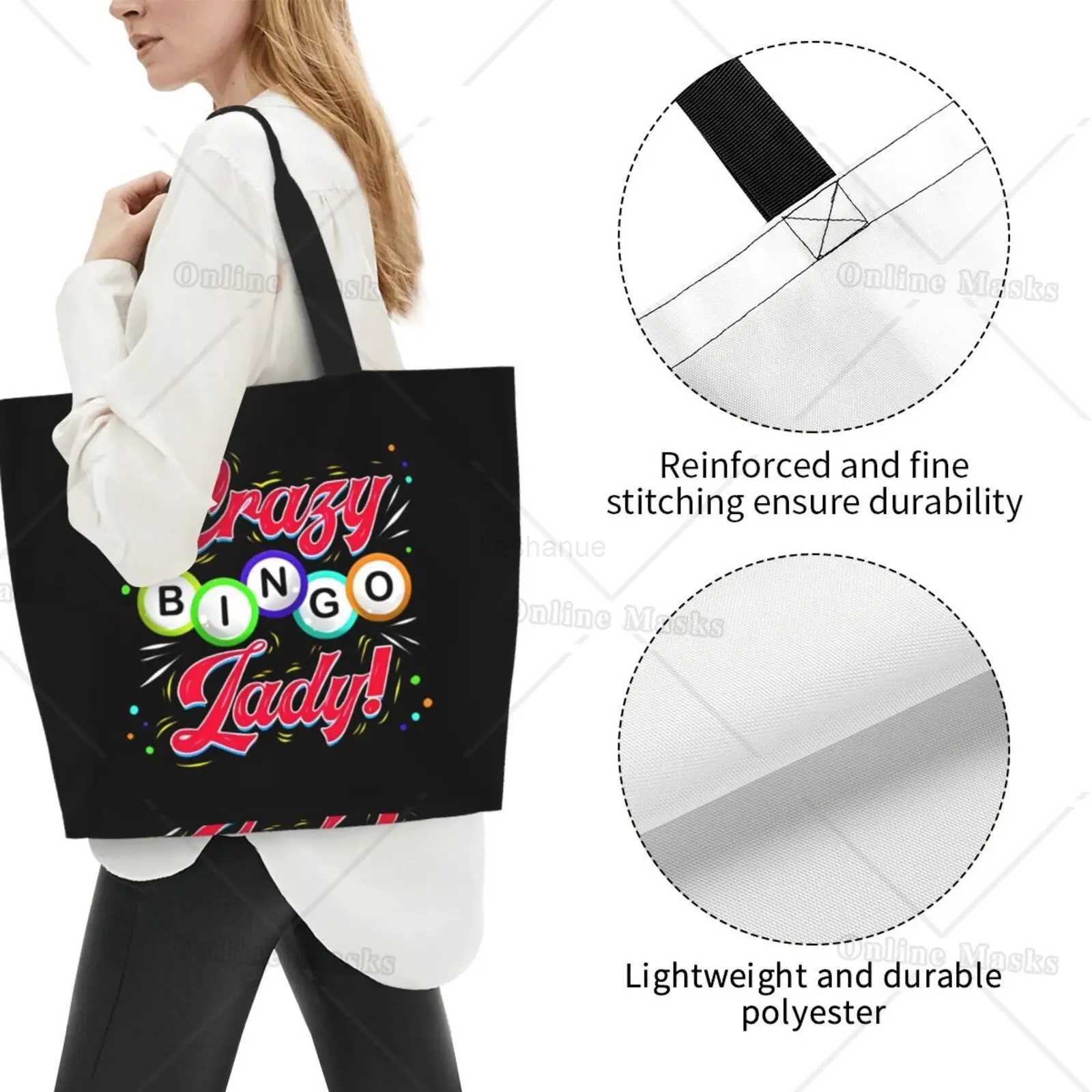 Womens Tote Shoulder Bag Bingo I Need One More Number Travel Handbag Storage Reusable Handle BagXJ240727