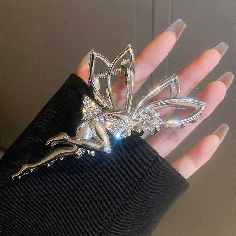 Fashion Large Elf Hair Claw For Women Girls Clamps Hair Crab Metal Ponytail Hair Clip Claw Accessories Headwear Tiara HairpinL240727