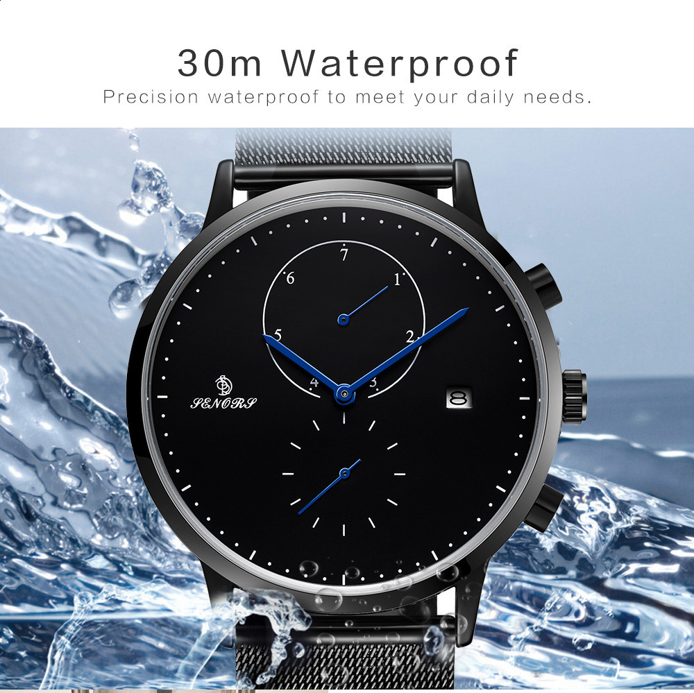 Live streaming premium quartz mens watches business watches genuine leather watches mens business watches mens business watches