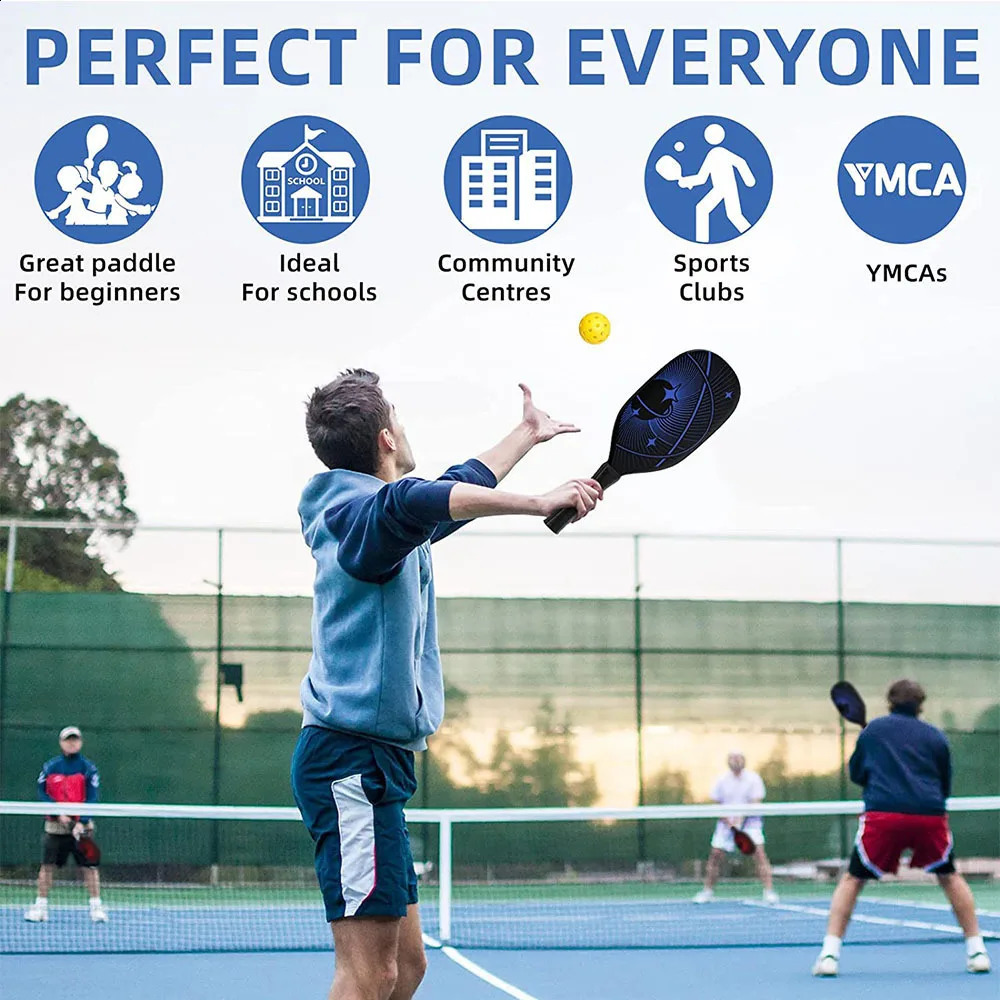 Pickleball Paddles USAPA Approved Graphite Set Rackets Beach Tennis Sports Outdoor Racquet Cricket Ball 240716