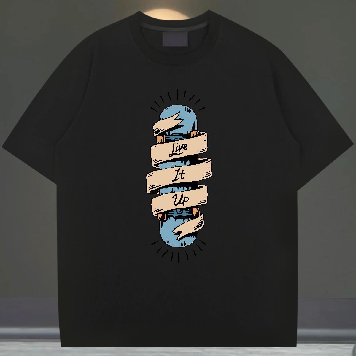 Classic Mens T Shirts skateboarding Polos 230g Pure Cotton Casual Daily Wear Comfortable DIY Printed Breathable Short Sleeve Men Tops Tees