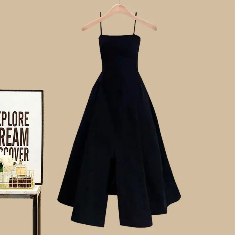 Spring and Autumn Season Set Womens Korean Edition Slim Fragrant Style Cardigan Waist Wrap Dress Two Piece 240727