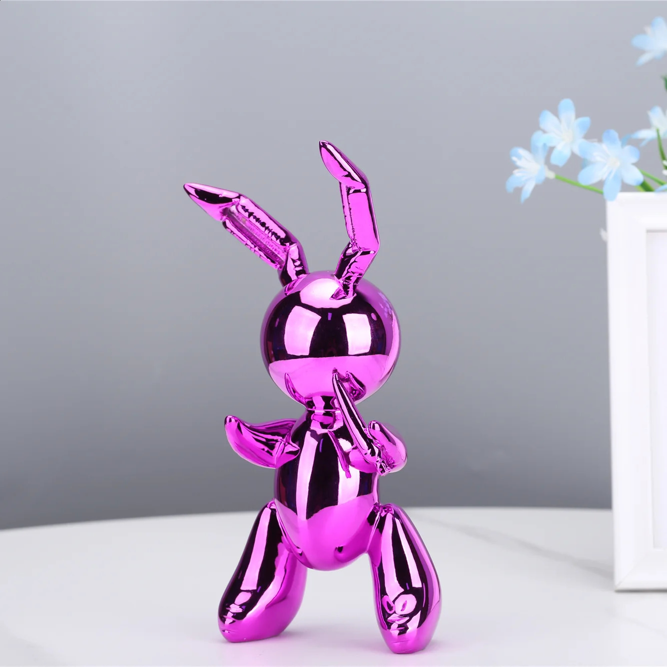 Cute Balloon Rabbit Statue Resin Sculpture Animal Figures Home Decor Modern Nordic Home Decoration Accessories for Living Room 240717