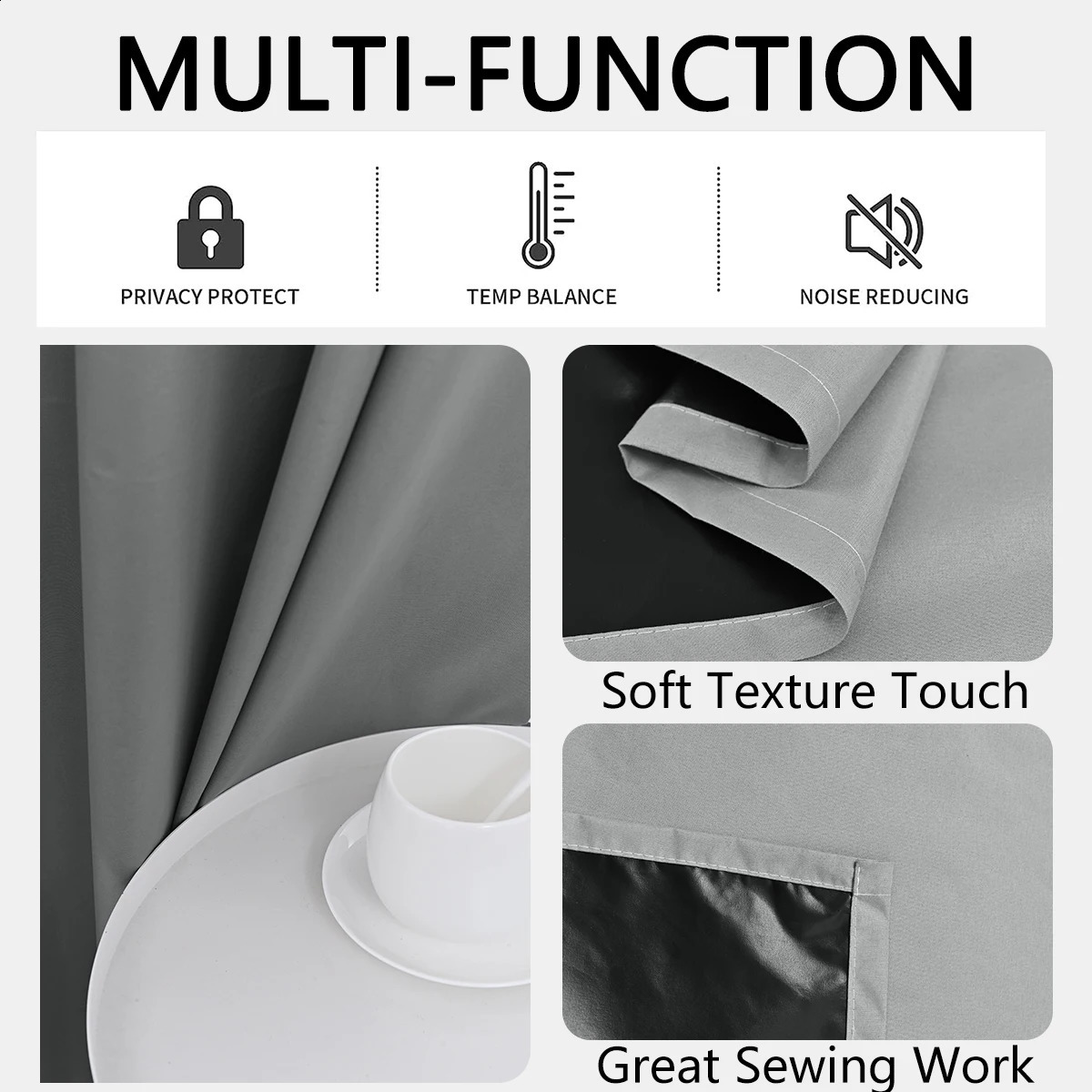 1 piece of solid color full tone and sun protection 100 blackout curtains bedroom living room Curtain 240726