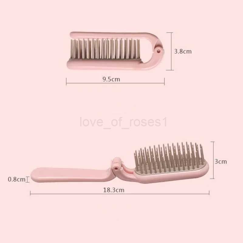 Foldable Hair Comb Soft Detangling Hairbrush Anti Static Head Massager Portable Traveling Hair Brush Hair Styling AccessoriesM240727