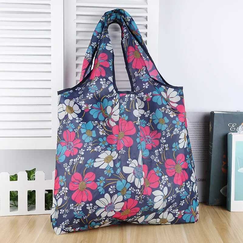 Pouch Bag Printing Fashion Foldable Tote Folding Eco-Friendly Handbags Shopping Convenient Large-capacity for Travel Grocery BagXJ240
