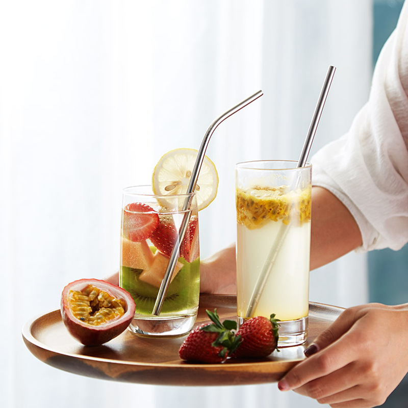 500pcs Stainless Steel Straw Steel Drinking Straws 8.5" 10g Reusable ECO Metal Drinking Straw Bar Drinks Party Stag