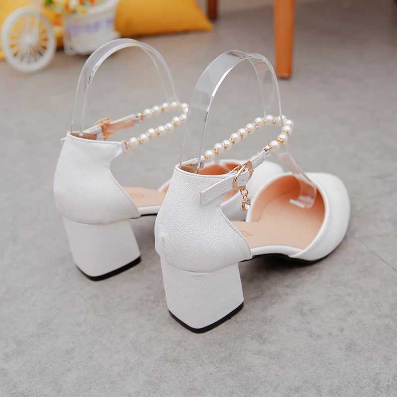 High Quality Summer and spring womens shoes are light eight headed thick sandals 6 centimeters high sandals T241024