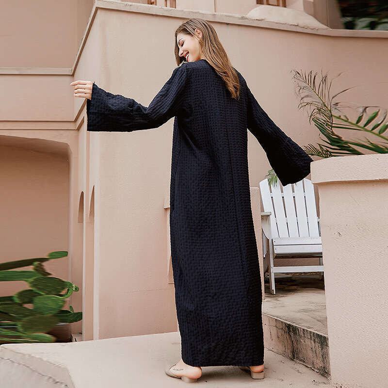 Hot Selling Spring Dress Solid Color Loose Fitting Socialite V-neck Black French Mid Length Skirt Novelty Sexy Short Bifurcated Loose Oversize Dress