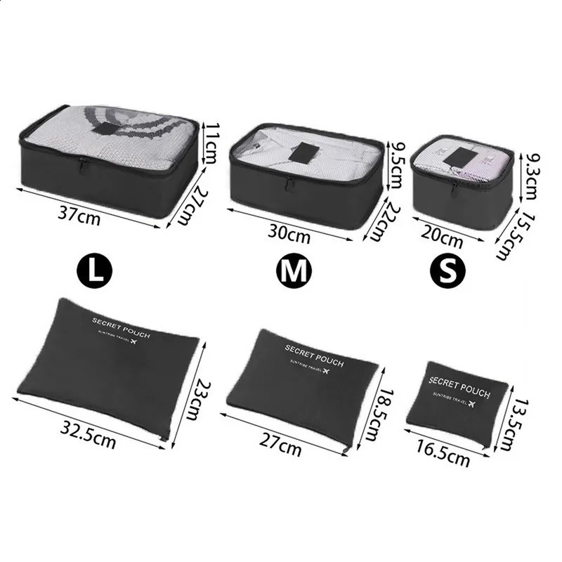 6piece travel storage bag set portable foldable luggage manager for shoe packaging clothing Tidy wardrobe 240726