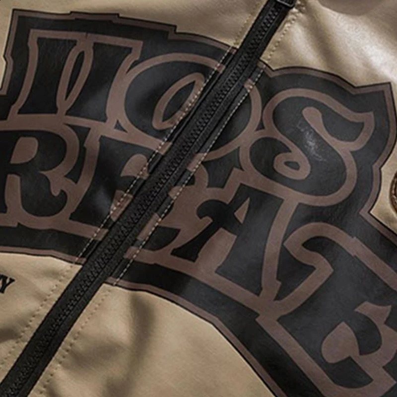 PU Leather Bomber Jacket Men Y2K Hip-Hop Streetwear Loose Oversized Hooded Coats Harajuku Outerwear Women Varsity Jacket 240723