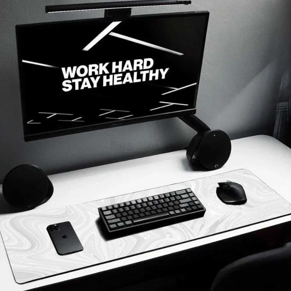 Desk Mat White Mouse Mats Xxxl Mousepad Large Office Gaming Mouse Pad 80x30 Mousepepad Accessory Pc Gamer 120x60 Rubber MatM240727