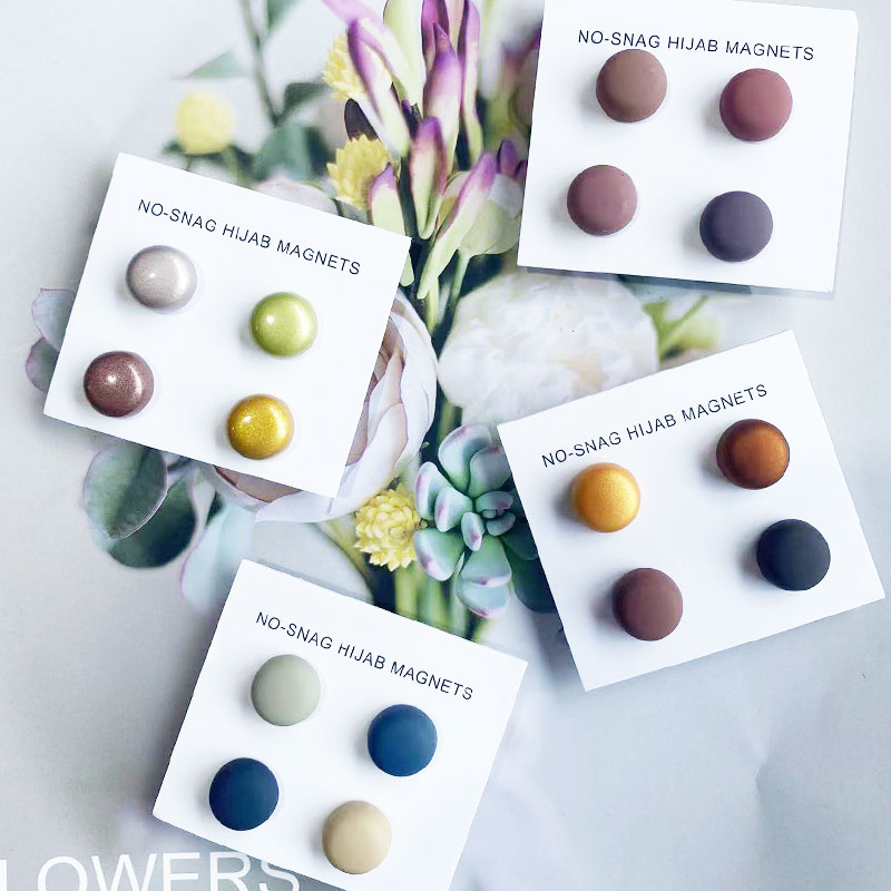 Colorful circular magnetic button scarf collar clip magnetic suction button brooch scarf shawl 1 piece/4 pairs